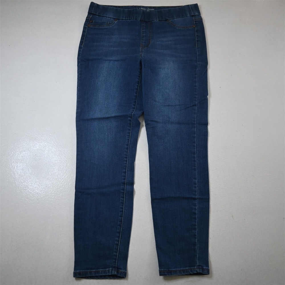 Larry Levine 12 Pull‎ On Ankle Skinny Medium Stretch Denim Womens Jeans